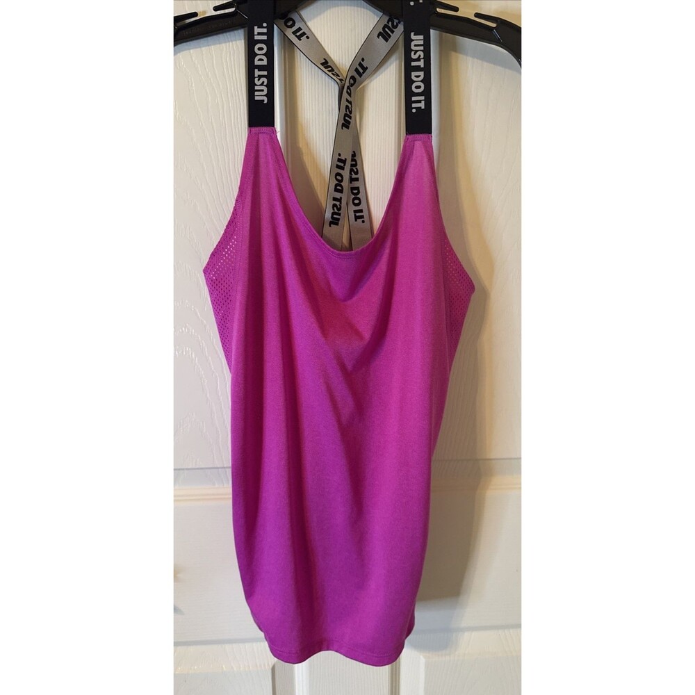 Nike Women's Dri-Fit One Elastika Running Training Tank Top Cross Straps Pink S